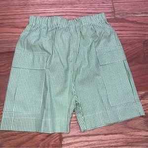 new orient expressed green check shorts